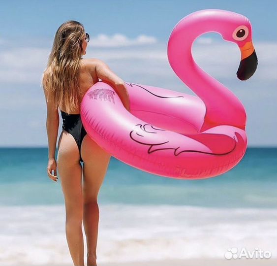 Новый надувной круг розовый фламинго 90см, 120см