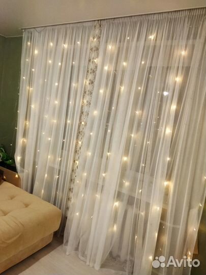 Тюль двойная. В комплекте 2 штуки высота 2500