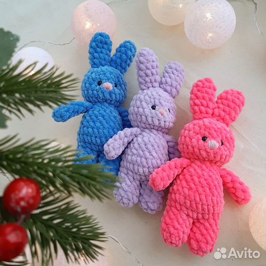 Заяц зайчик мягкая игрушка вязаная