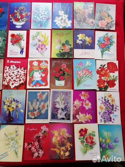 Открытки СССР к 8 Марта 70, 80 и 90 гг. Чистые