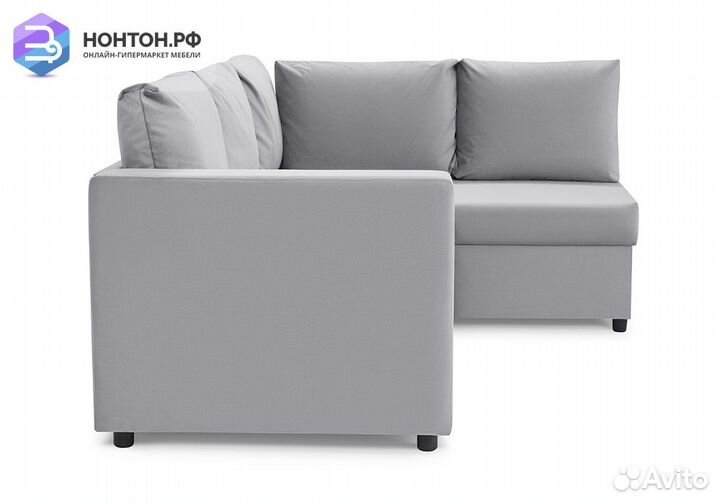 Диван угловой дельфин Мансберг лайт светло-серый