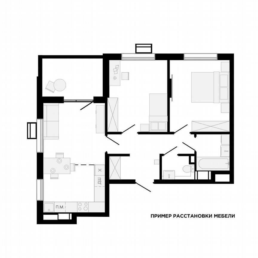 3-к. квартира, 66,8 м², 9/9 эт.