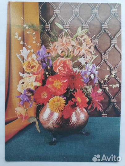 Открытки (Новый год, цветы) Венгрия начало 80-х