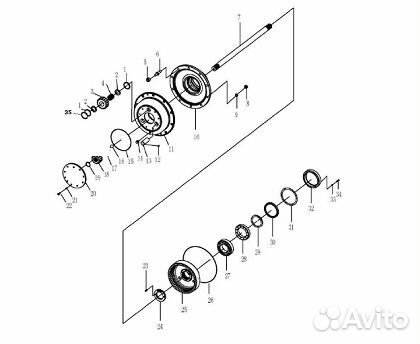 Гайка бортового редуктора - 3050900047 (sdlg)