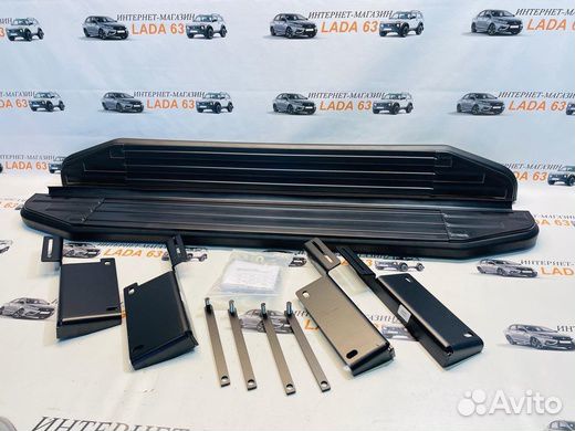 Пороги алюминиевые Rival Premium-Black