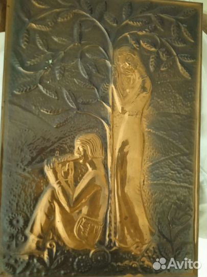 Чеканка.настенное панно картина сувенир Соловушка