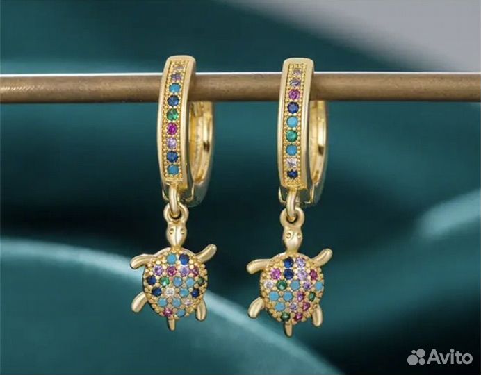 Позолоченные серьги 585,Дубаи