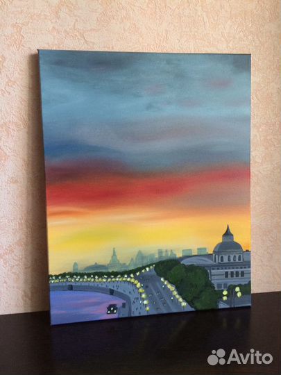 Картина маслом Небо Москвы