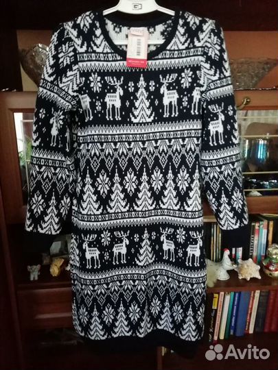 Трикотажное теплое платье размер 50