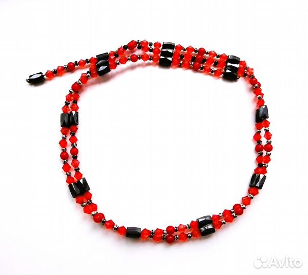 Браслет с магнитами красный чокер