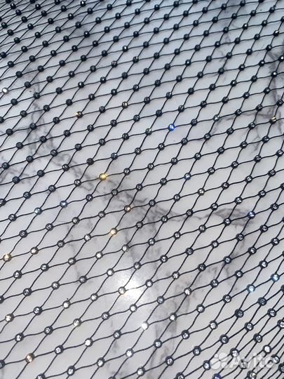 Ткань сетка со стразами