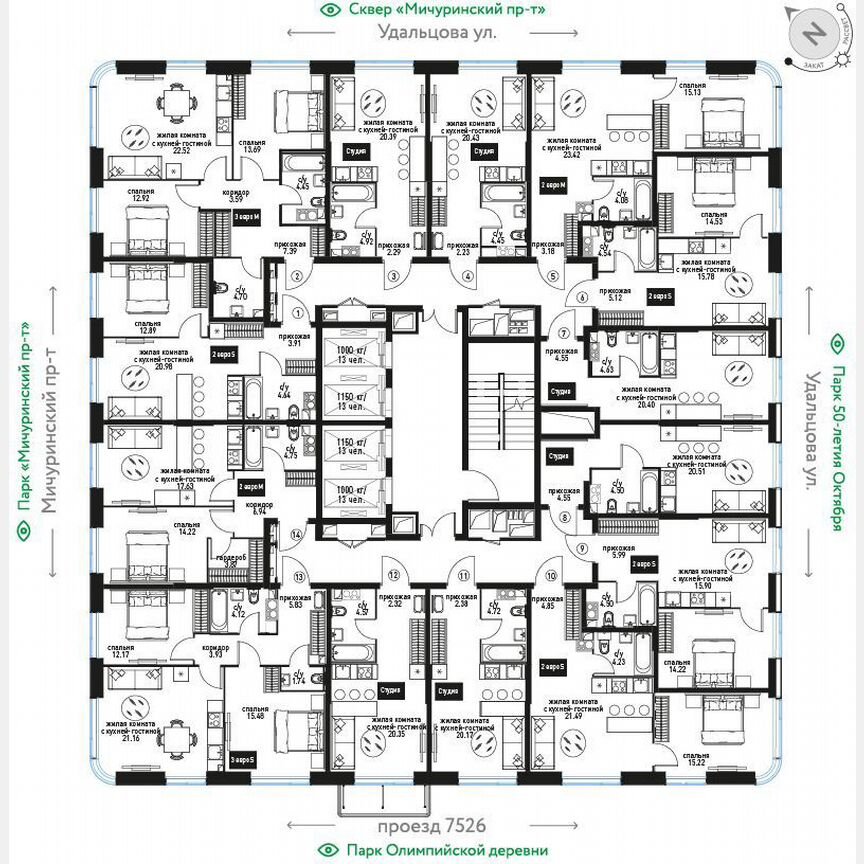 Квартира-студия, 29,6 м², 12/28 эт.