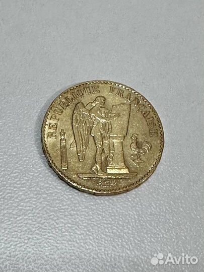 20 франков 1877 года, золото