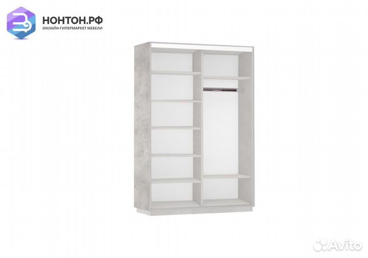 Шкаф-купе 2-х дверный Экспресс бетон