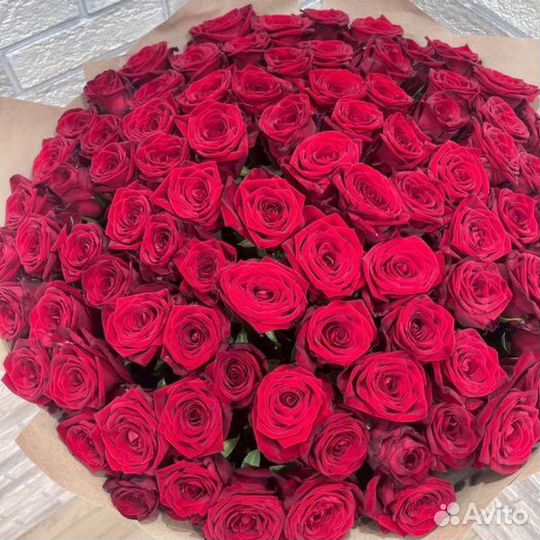 101 роза, букет из роз, опт