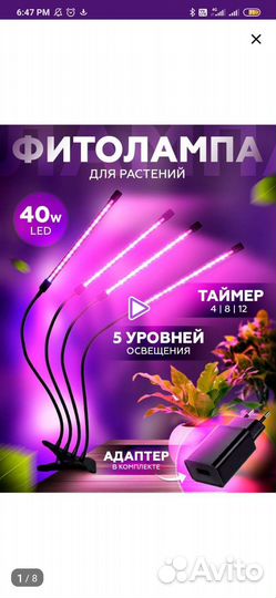 Фитолампа для растений