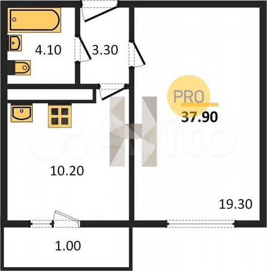 1-к. квартира, 37,9 м², 4/17 эт.