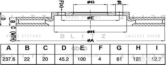 Диск тормозной перед прав/лев nissan AD 99