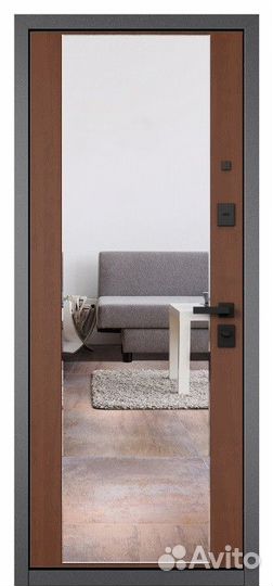 Дверь входная металлическая с зеркалом