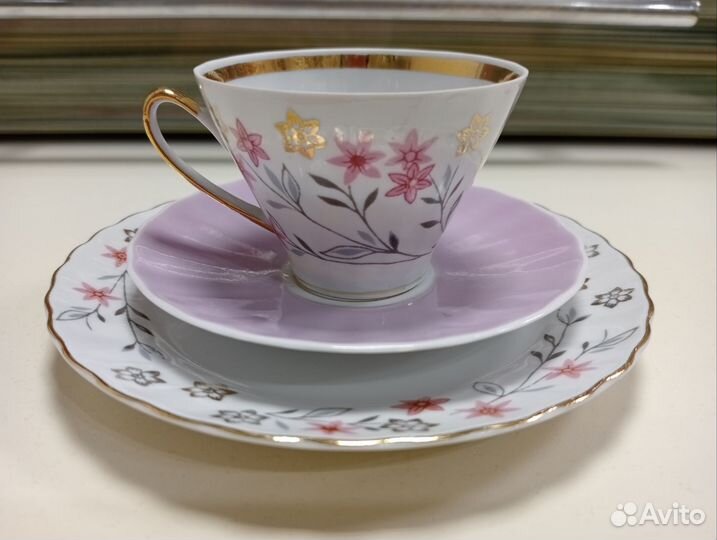 Кофейная тройка костяной фарфор. Рига