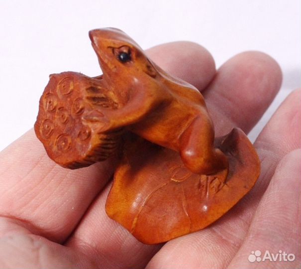 Статуэтка Лягушка - Нэцкэ из Дерева Самшит ru*102