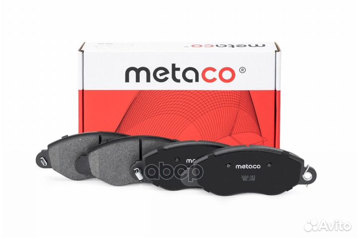 Колодки тормозные передние к-кт 3000163 metaco