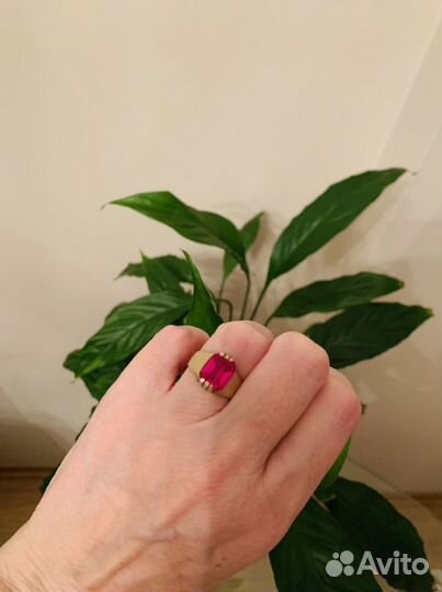 Кольцо серебро с позолотой