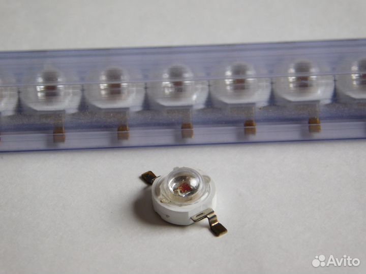 Светодиод 1W, красный 620-630 nm, 120гр, 40-50Lm