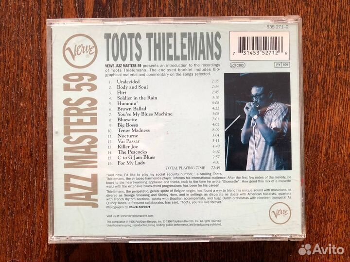 1591 / CD Toots Thielemans – Verve Jazz Masters 59