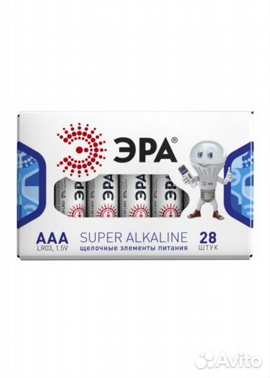 Батарейки эра LR03-28 box super Alkaline