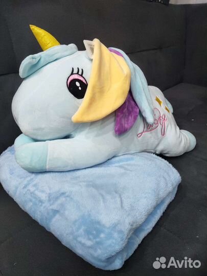 Плед + игрушка единорог