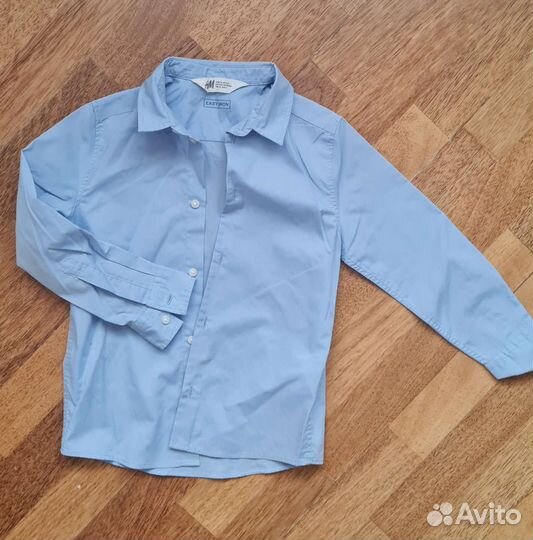 Рубашка на мальчика h&m 116голубая