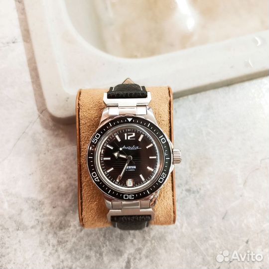 Часы Восток Нептун черные с датой custom