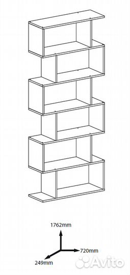 Стеллаж ст6.1 (6 ячеек) змейка белый
