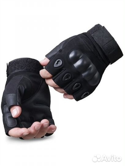 Перчатки тактические, палы/беспал (черные/зеленые)