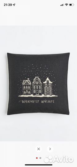 Наволочка декоративная новогодняя h&m черная