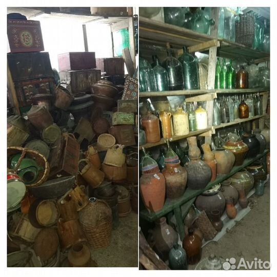 Старинные деревянные бочки, кадушки, жбаны, ведра