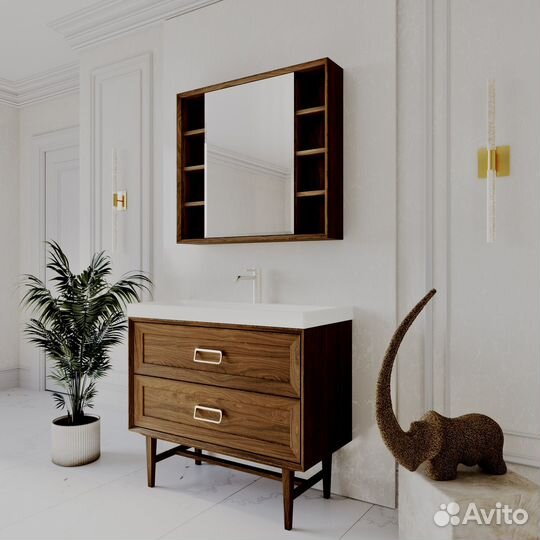 Тумба с раковиной для ванной 100см mid century