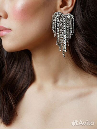 Серьги пусеты в виде сердца