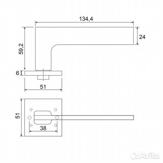 Ручки дверные Code Deco Slim H-30121-A-nism, супер