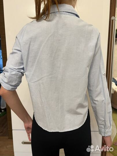 Рубашка школьная 100 хлопок, рост 140