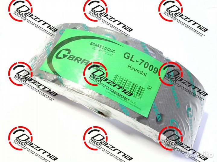 G-brake GL7009 Накладки тормозной колодки hyundai HD65/72/County (шир.85мм,10 отверстий) (4шт.)