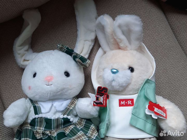 Мягкая игрушка зайчики новые
