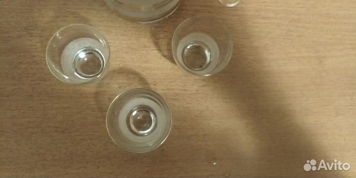 Набор из штофа и 3 стопок Чехословакия 1960-1975гг