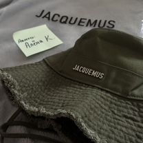 Jacquemus панама зеленая: оригинальный лого