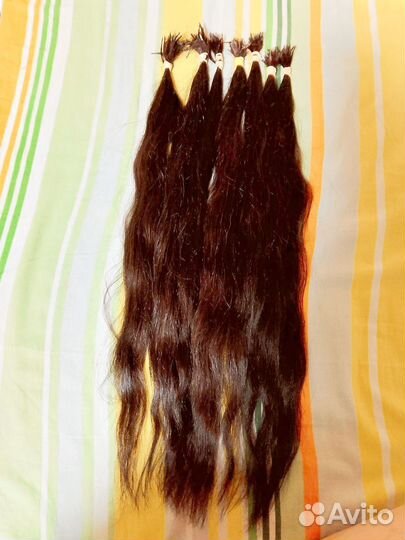 Волосы для наращивания 60 см бу волнистые