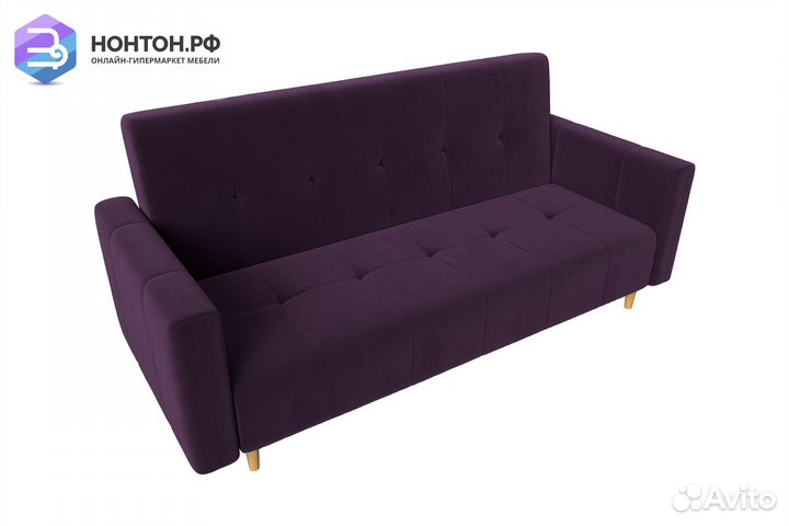 Диван книжка Вест велюр фиолетовый