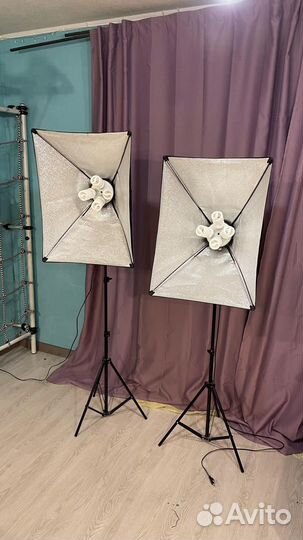 Софтбоксы 2 шт + 8 ламп