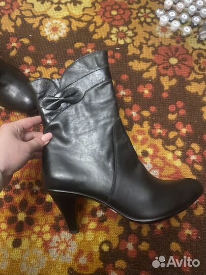 Сапоги черные женские 40 натуральная кожа
