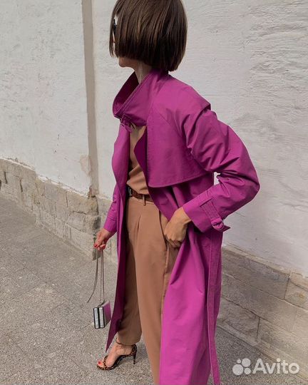 Пальто тренч плащ 8fridays фуксия